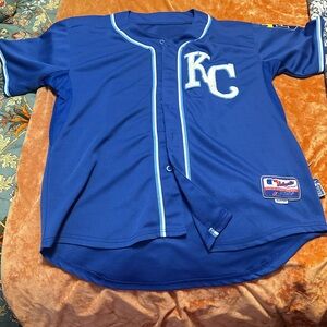 Majestic Royal Blue KC Kids Jersey